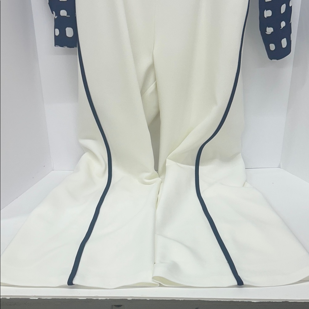 Navy Blue and White Polka Dot Jumpsuit Size 6 - Picture 7 of 14